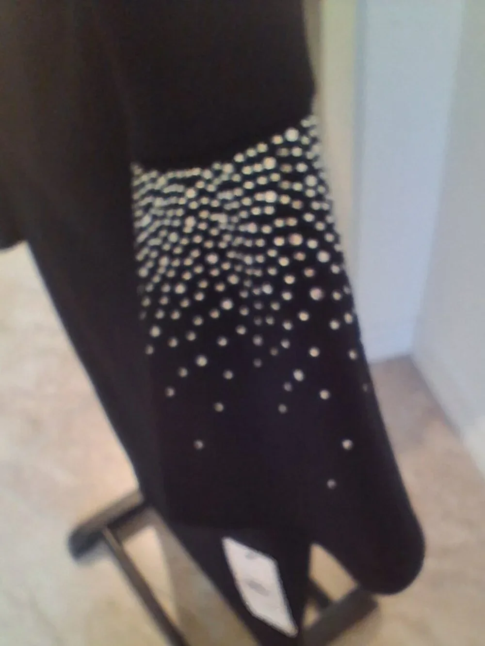 NWT Calvin Klein Black Rhinestone Embellished Bell Sleeve Sheath Dress Size 10 - Picture 6 of 8